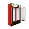 Hotel Restaurant Refrigeration Equipment Two Big Glass Door Upright Display Fridge 688L