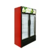 Hotel Restaurant Refrigeration Equipment Two Big Glass Door Upright Display Fridge 688L