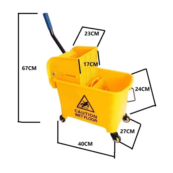 Janitorial Equipment Down Press Small Single Mop Bucket with Wringer Commercial 4