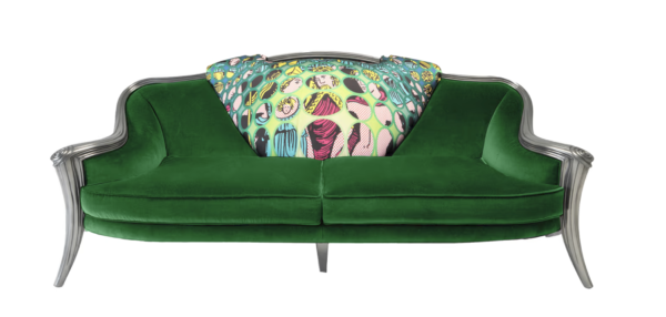 Opus Stupendo Metallica green sofa by carol rampazzi