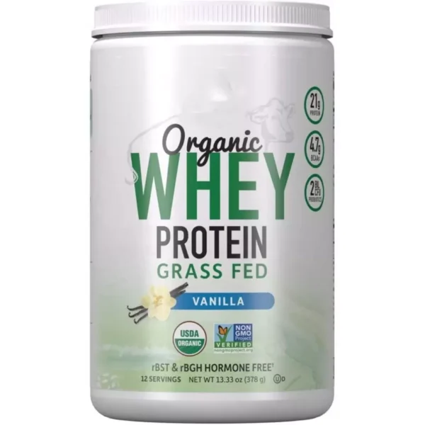 Organic Grass Fed Whey Protein Powder Vanilla