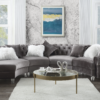 Grey velvet sectional